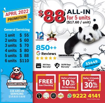 Aircon Servicing Promo by 338 Aircon.SG