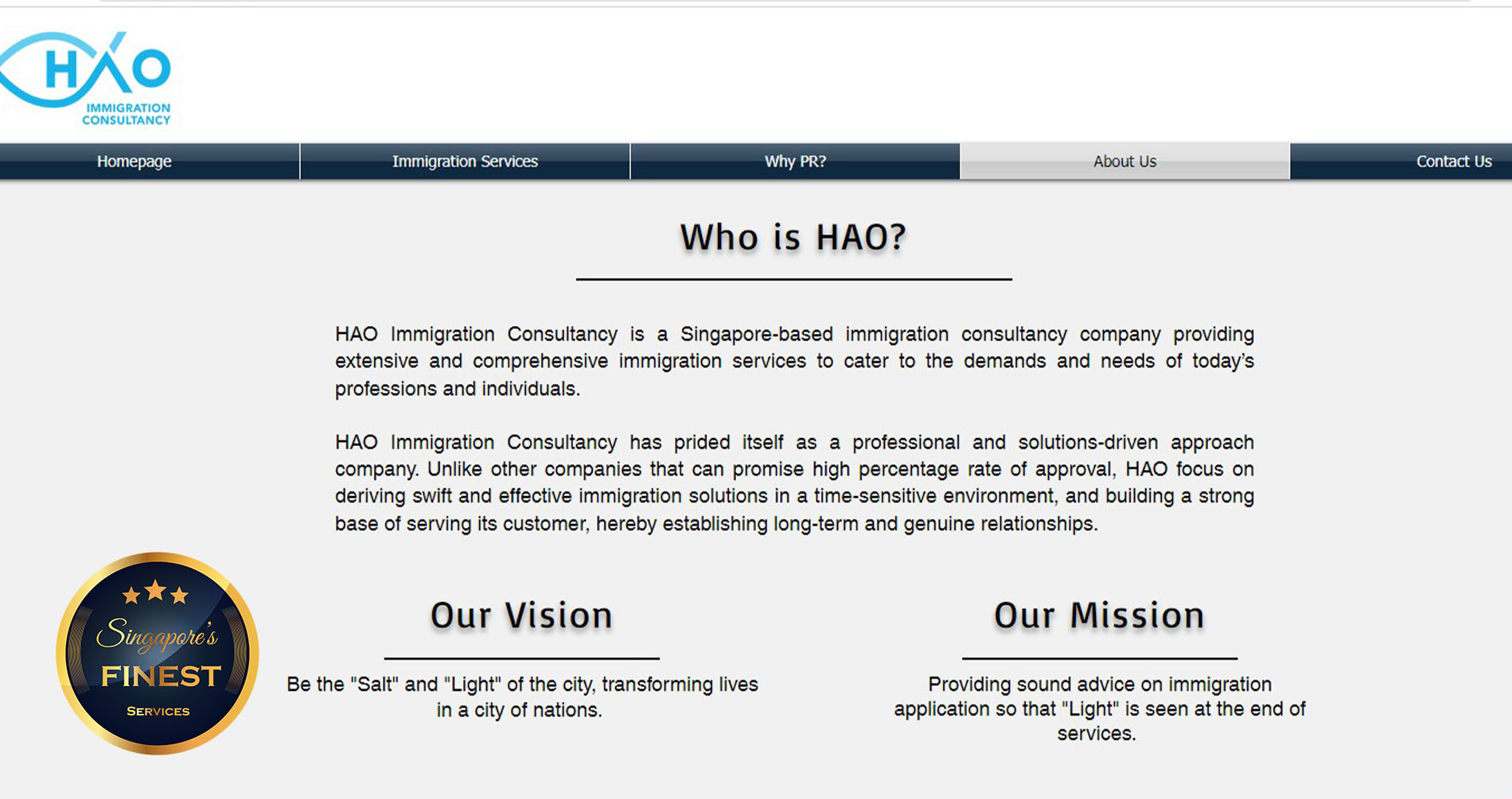 Hao Immigration Consultancy - Immigration Agency Singapore