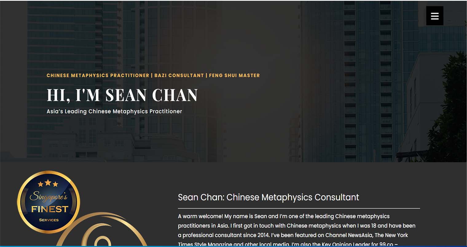 Master  Sean Chan - Fengshui Master Singapore