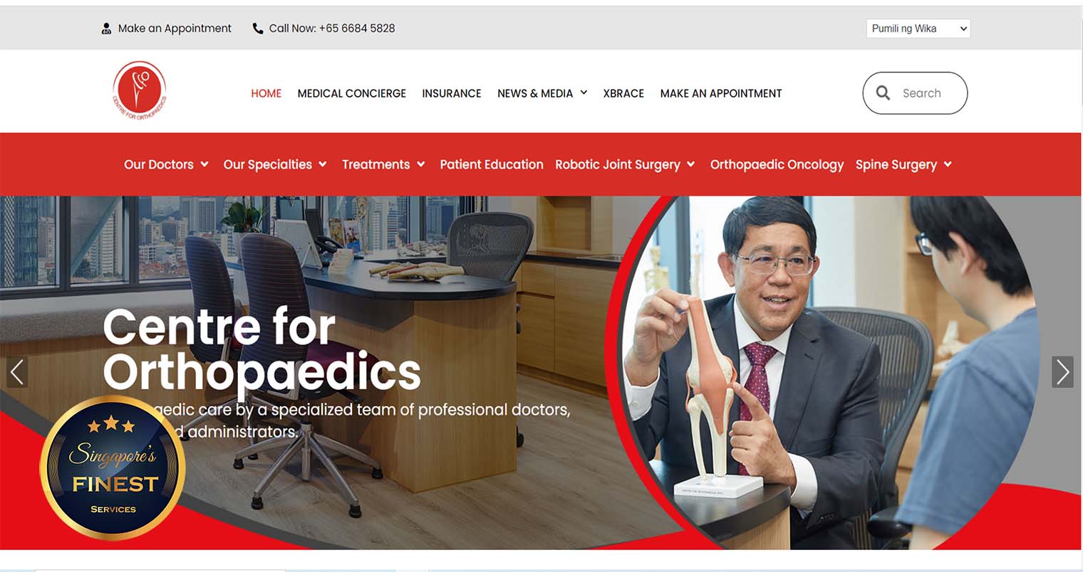 Center for Orthopaedics - Orthopedic Centers in Singapore