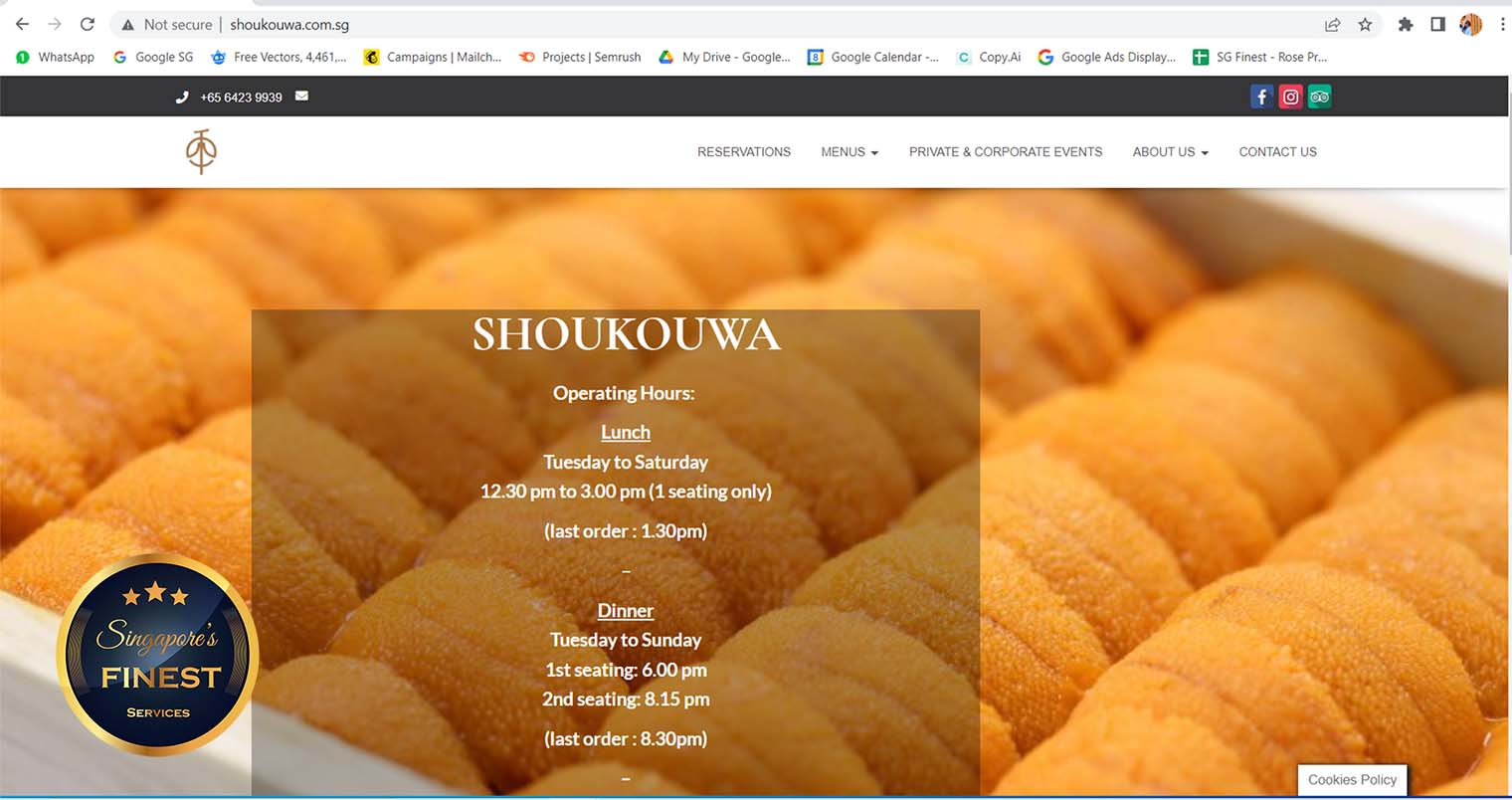 Shoukouwa - Japanese Restaurant in Singapore