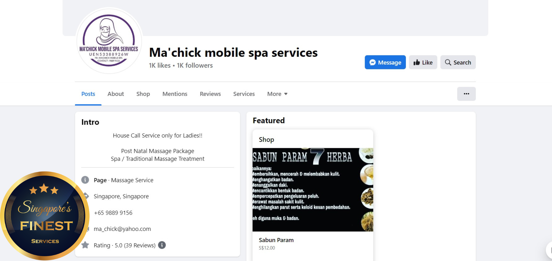 Ma'Chick Mobile Spa Services - Home Massage Singapore