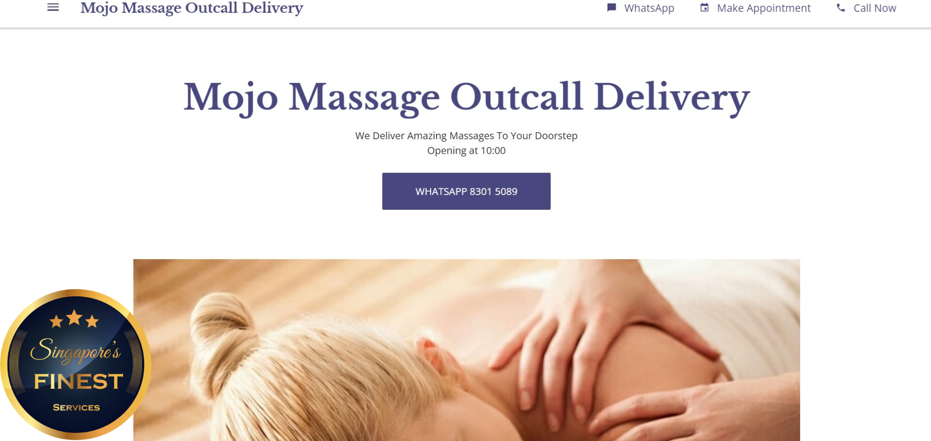Mojo Massage Outcall Delivery - Home Massage Singapore