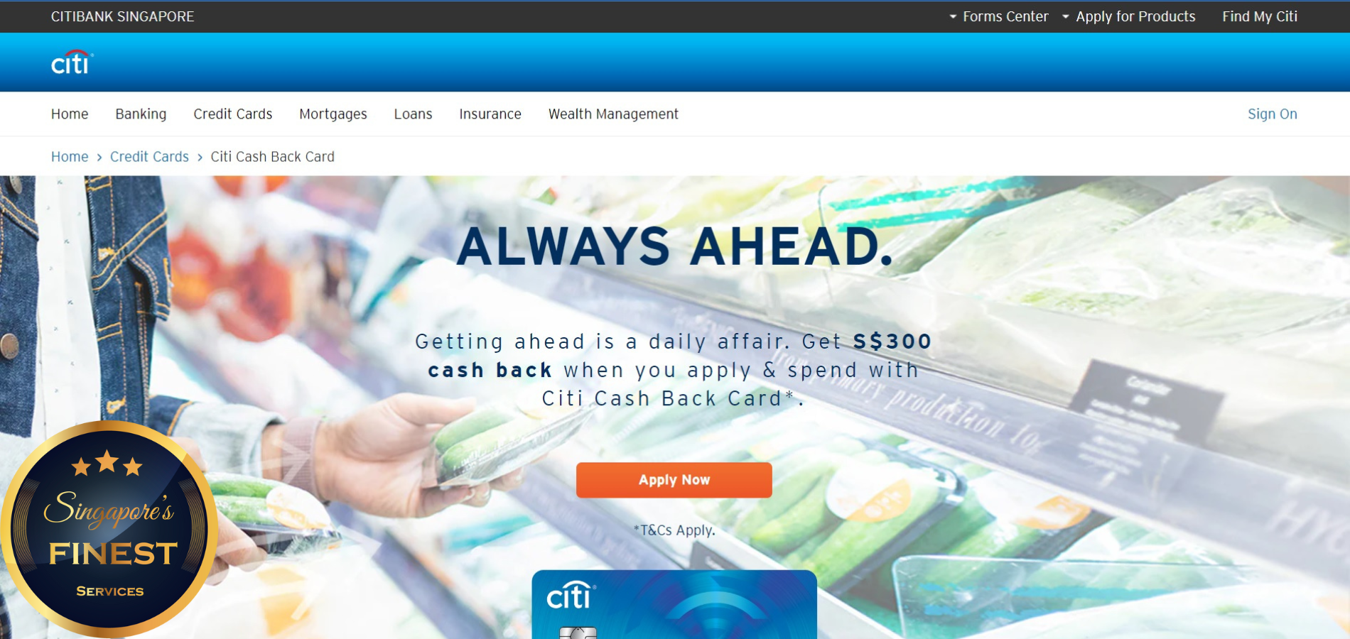 Citi Cash Back Card - Credit Cards Singapore
