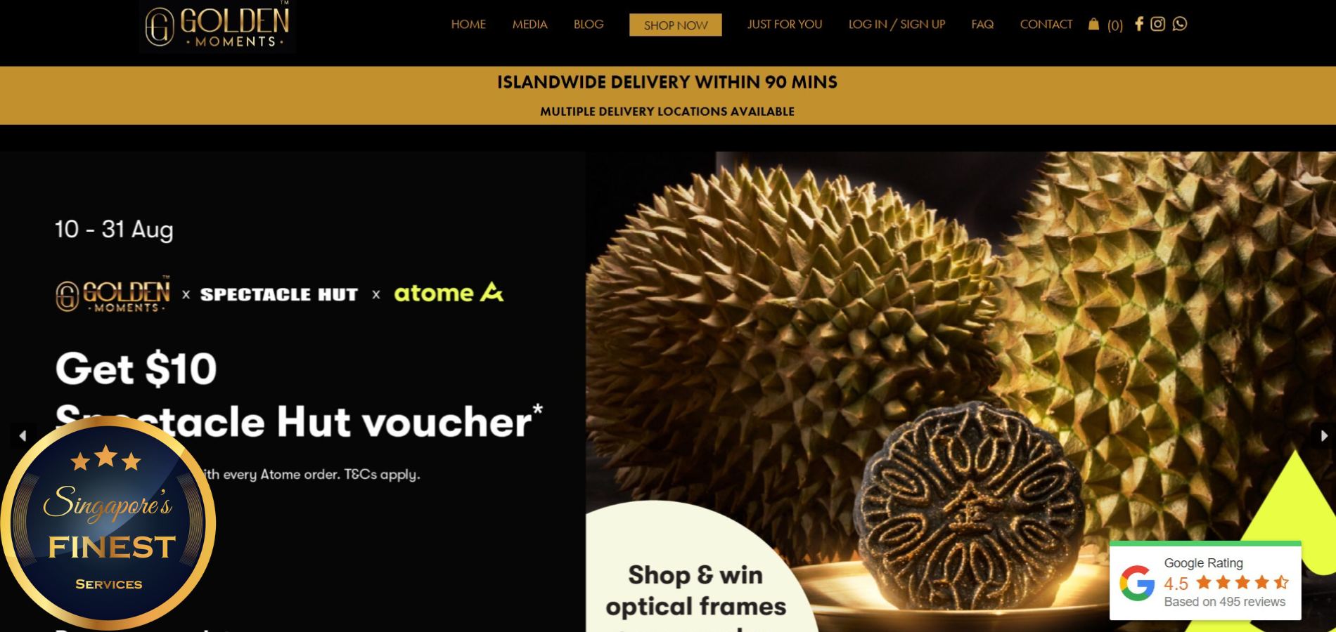 Golden Moments - Durian Delivery Services Singapore