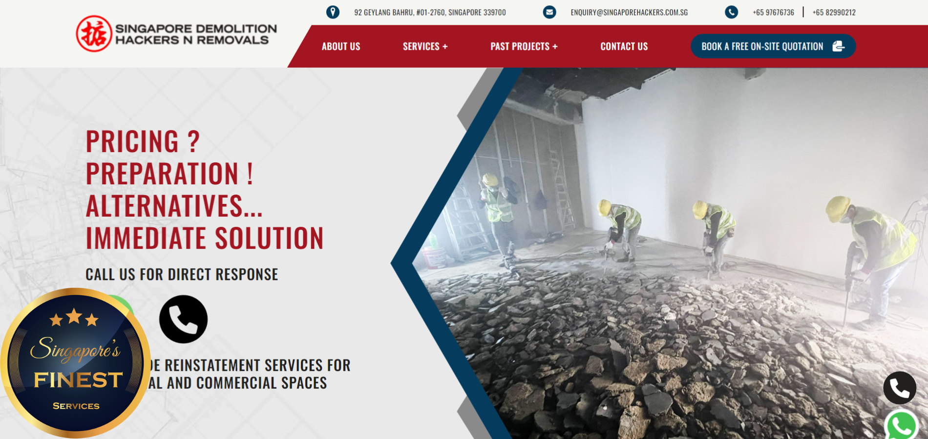 The Finest Hacking and Demolition Contractors in Singapore
