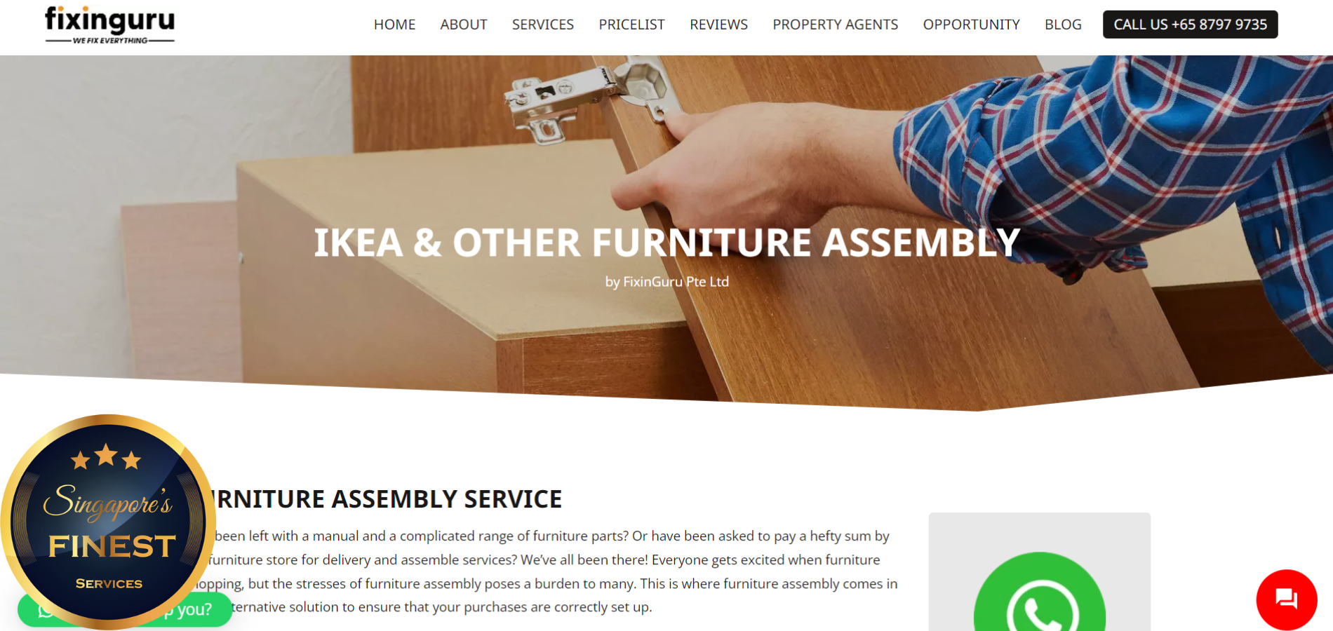 The Finest Furniture Assembly Services in Singapore