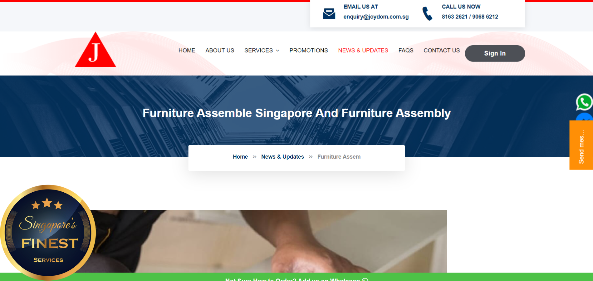 The Finest Furniture Assembly Services in Singapore
