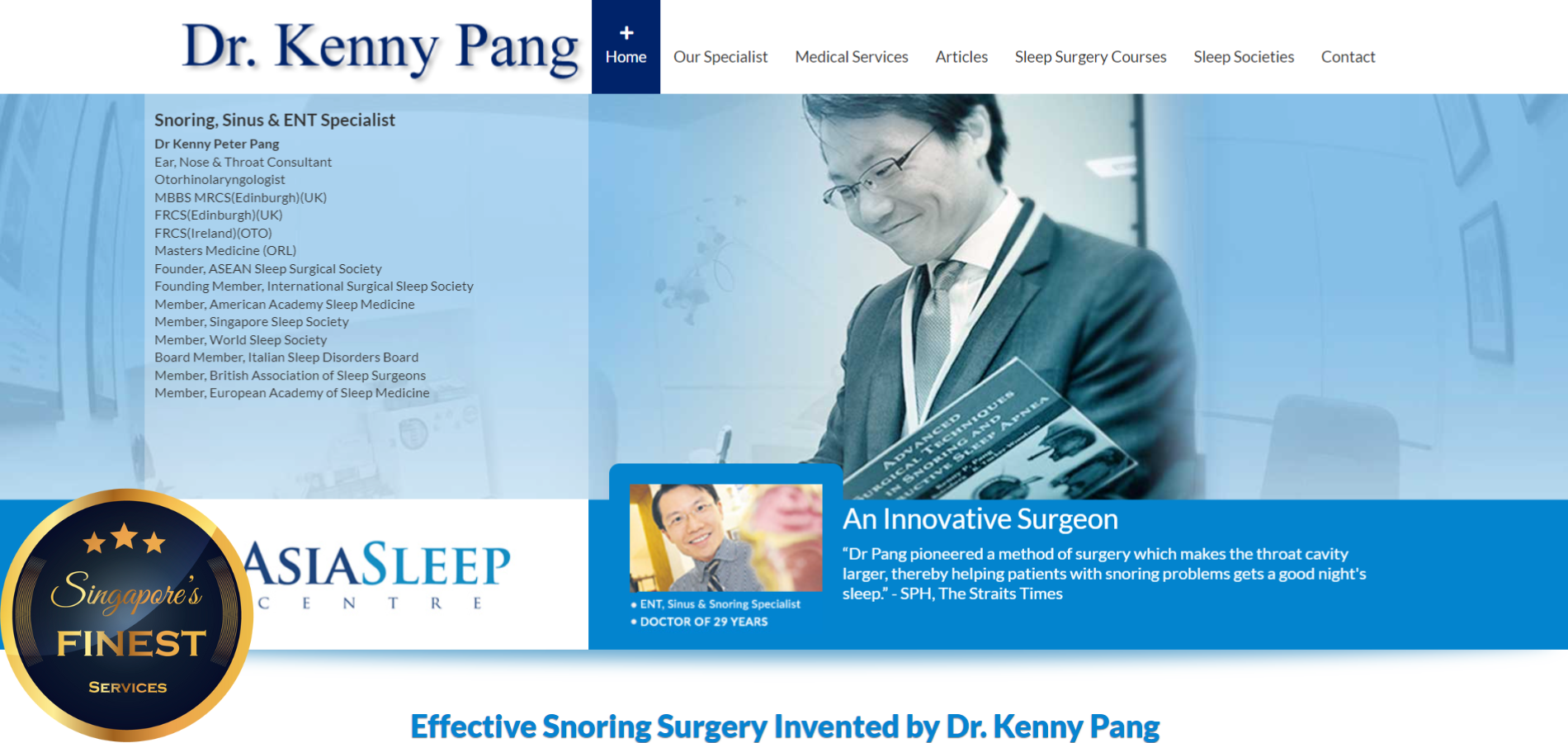 The Finest Sinus Surgery Clinics in Singapore