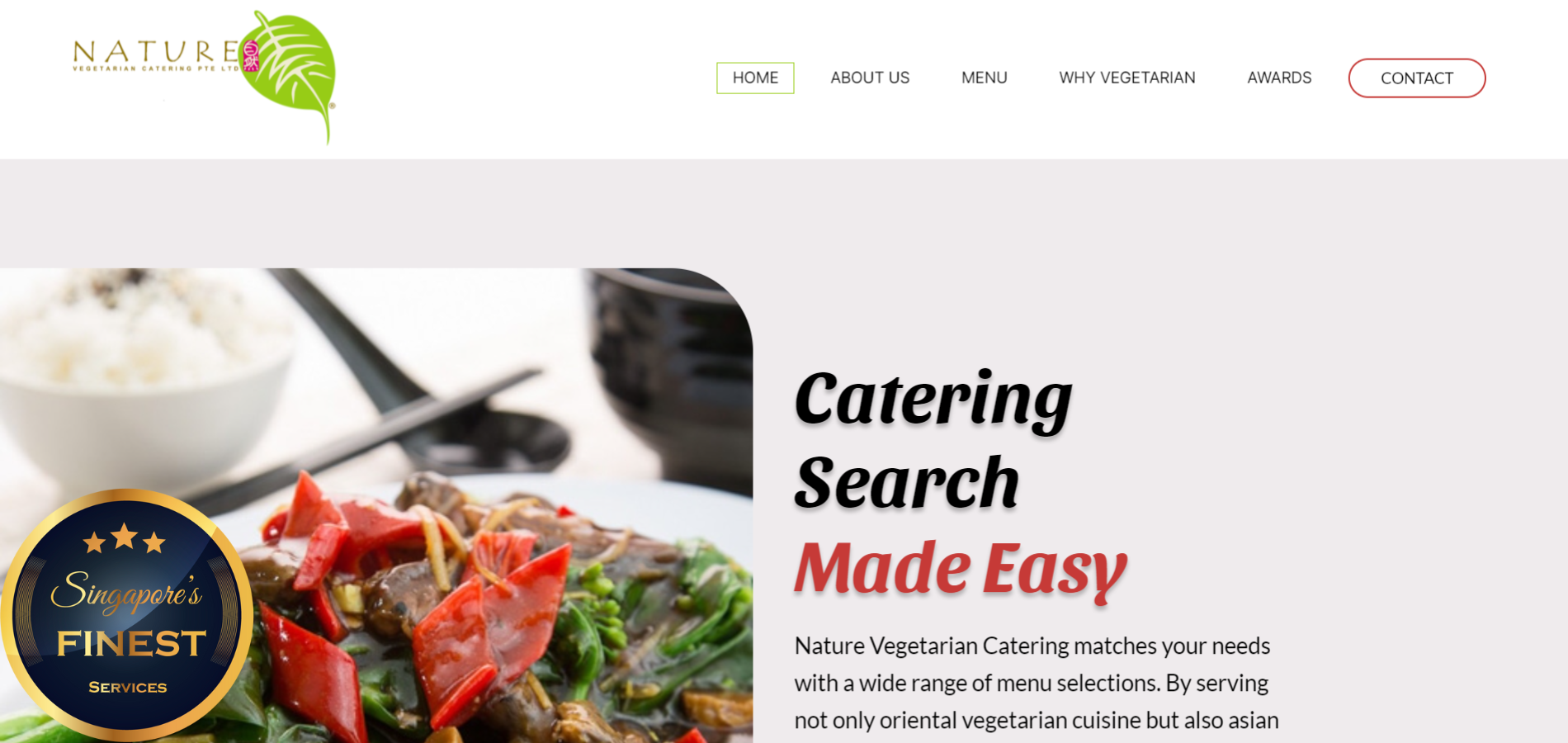 The Finest Vegetarian Catering Services in Singapore
