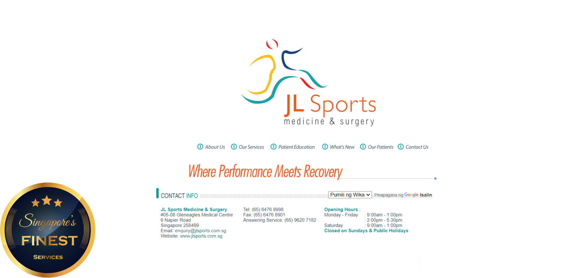 The Finest Sports Doctors in Singapore