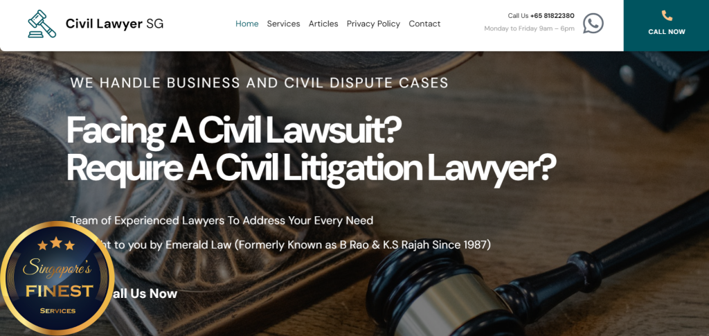 10 Trustworthy Civil Litigation Lawyers In Singapore [2024]