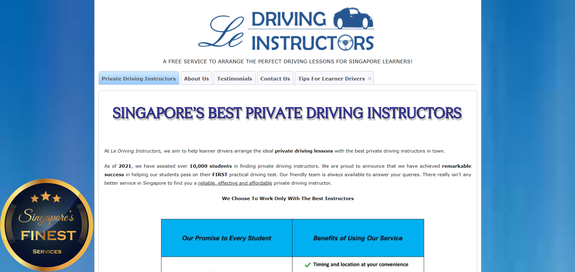 The Finest Driving Instructors in Singapore