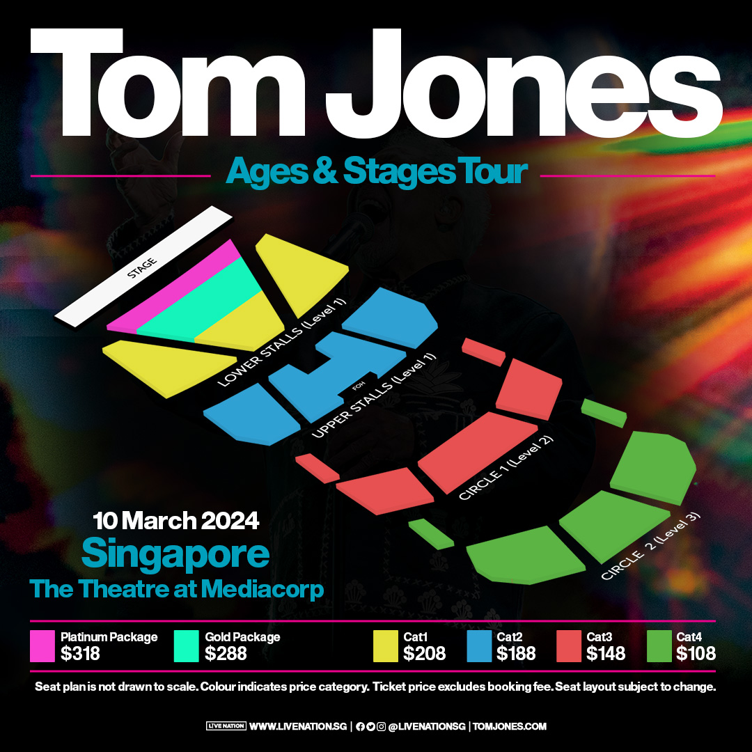 Tom Jones Ages & Stages Tour in Singapore 2024