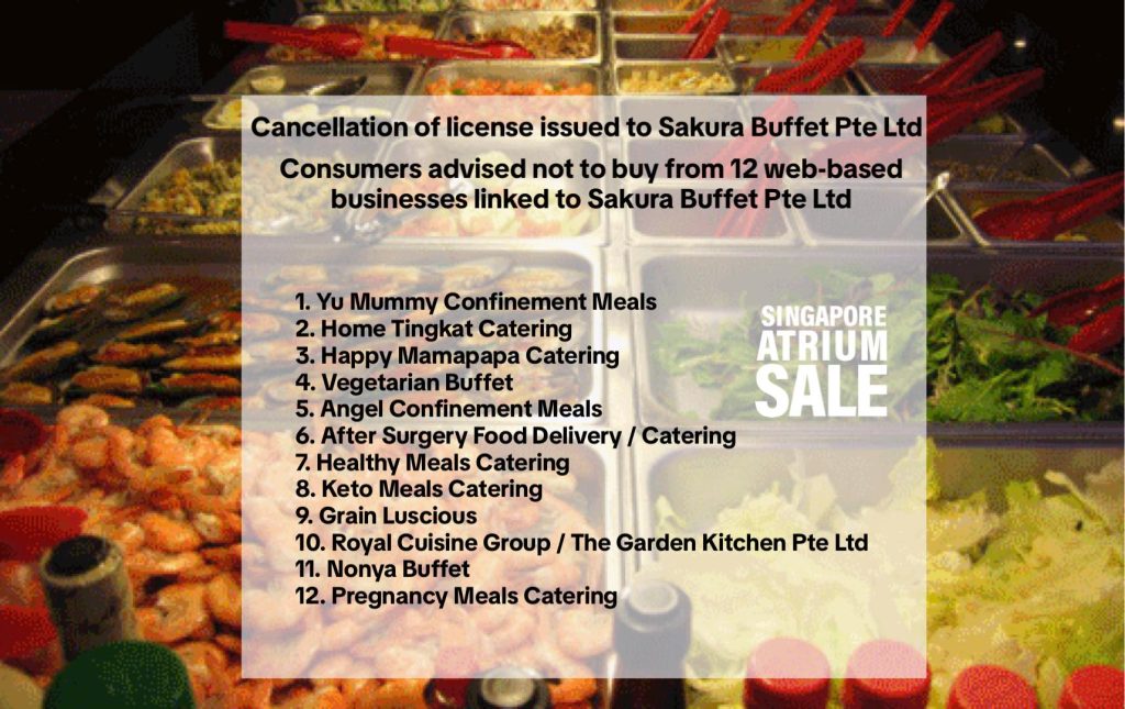 Cancellation of License issued to Sakura Buffet Pte Ltd