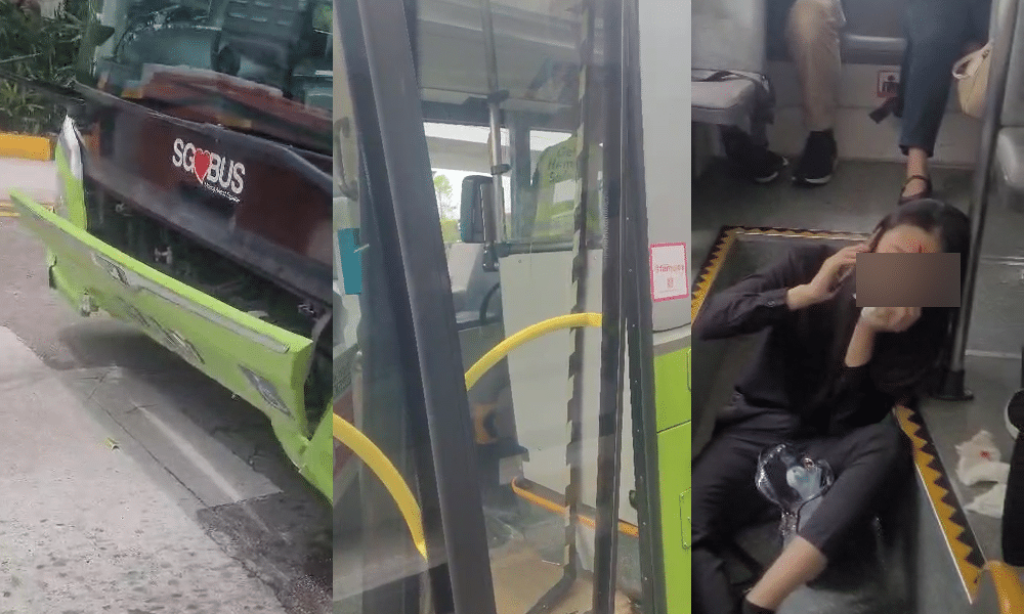 21 taken to hospital after bus hits road blocker at Changi Airport Terminal 3