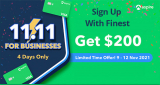 11.11 For Businesseses – Earn $200 when you sign up from Finest to Aspire