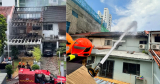 A terrace house in Katong is destroyed by fire, and two nearby units are also affected