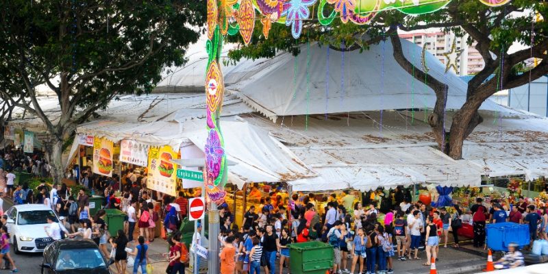 Stall owners have established their setups in areas separate from the Geylang Serai Ramadan Bazaar, as competition for customers intensifies